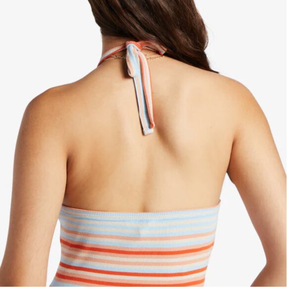 NWT Roxy Retro Coast Halter Mini Dress- XS - Multicolor Striped - Picture 5 of 5